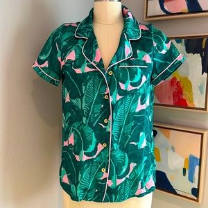 Judith March Palm Print PAJAMA Top | size Small